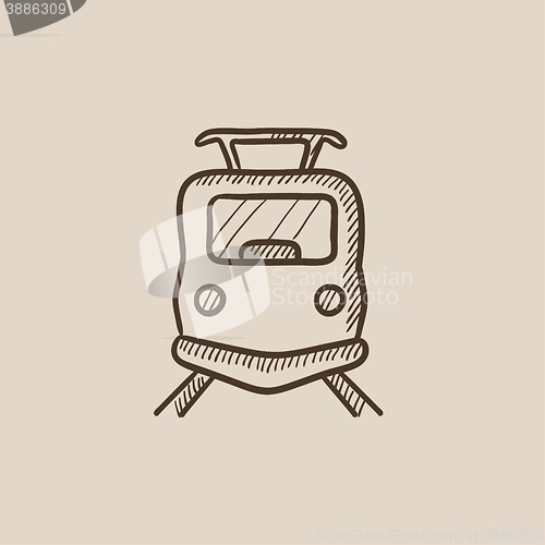 Image of Front view of train sketch icon.