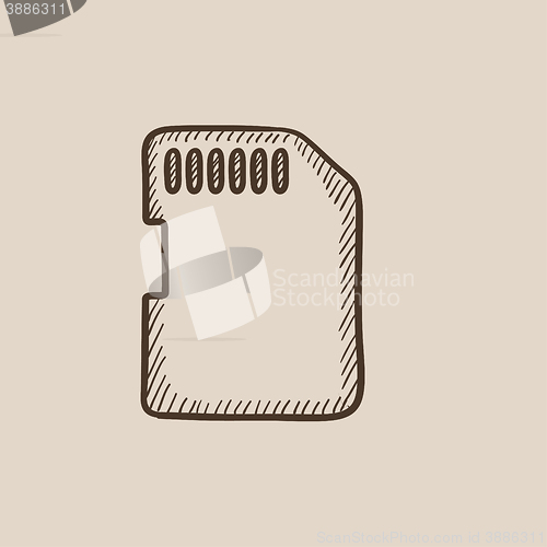 Image of Memory card sketch icon.