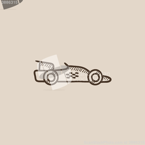 Image of Race car sketch icon.