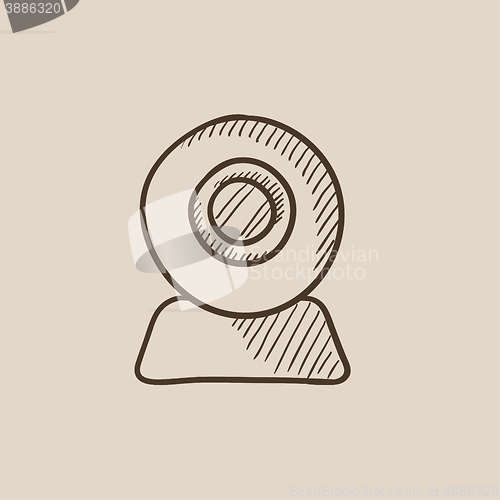 Image of Web camera sketch icon.