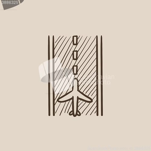 Image of Airport runway sketch icon.