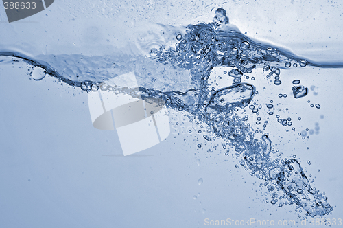 Image of Abstract blue wave splash background