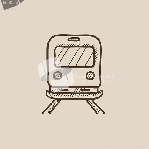 Image of Back view of train sketch icon.