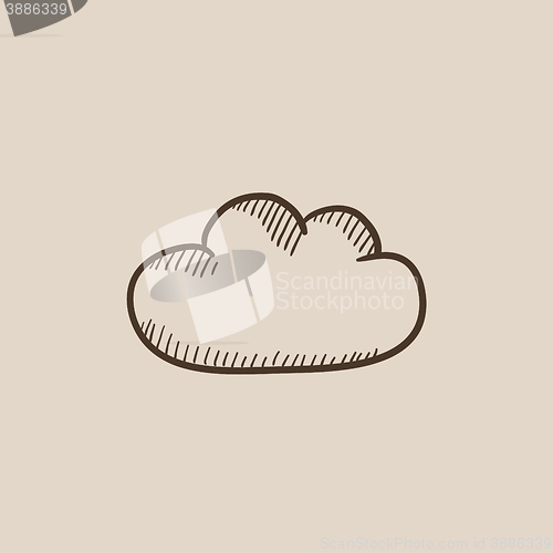 Image of Cloud computing sketch icon.