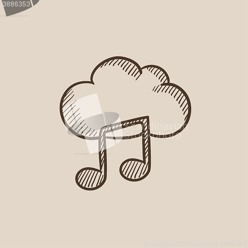 Image of Cloud music sketch icon.