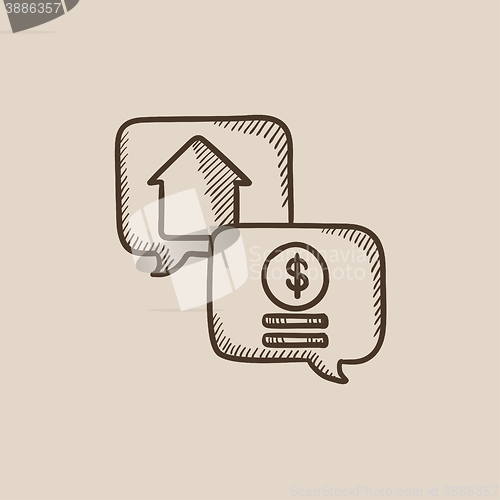 Image of Real estate transaction sketch icon.