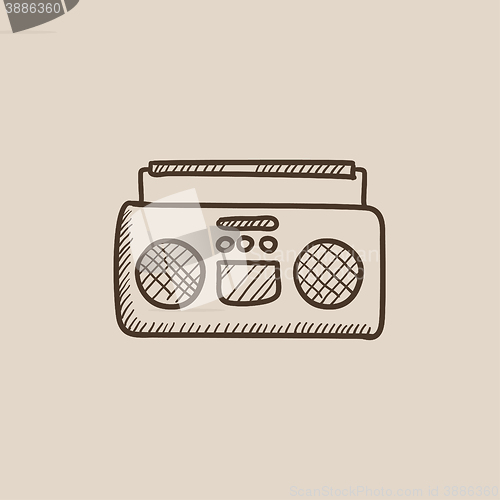 Image of Radio cassette player sketch icon.