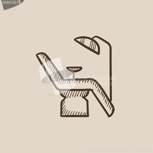Image of Dental chair sketch icon.