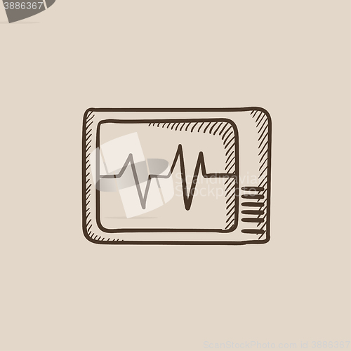 Image of Heart monitor sketch icon.