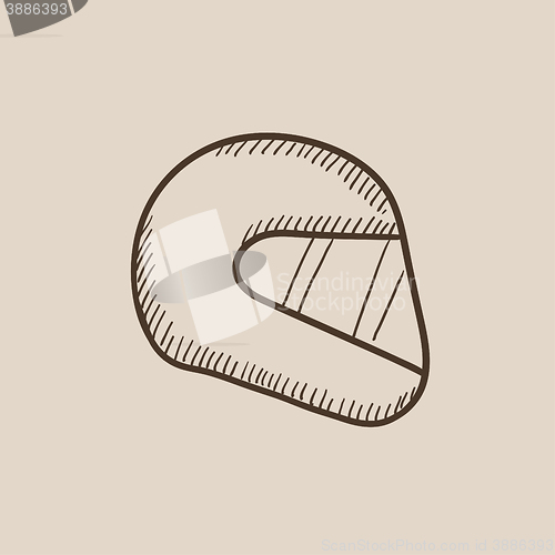 Image of Motorcycle helmet sketch icon.