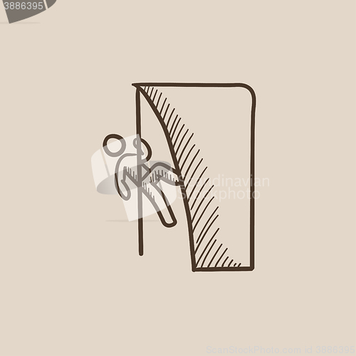 Image of Rock climber sketch icon.