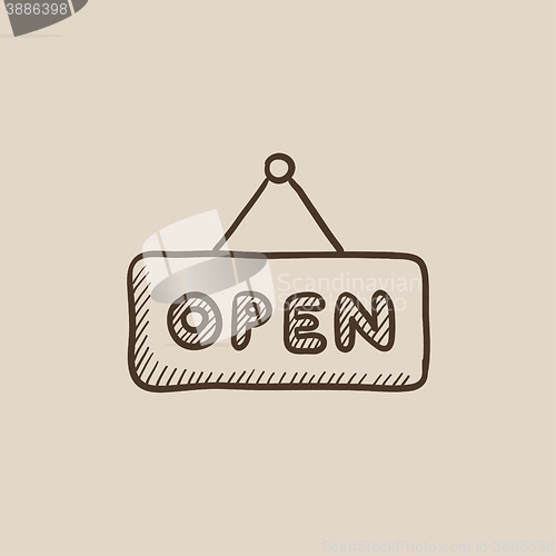 Image of Open sign sketch icon.