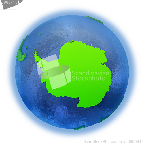 Image of Antarctica on green Earth