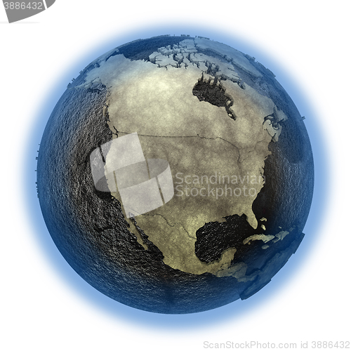 Image of North America on Earth of oil