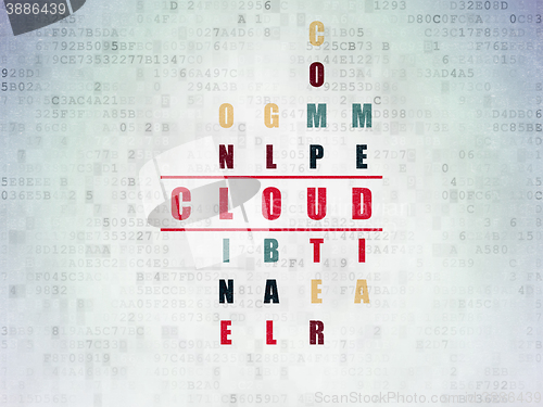 Image of Cloud computing concept: Cloud in Crossword Puzzle