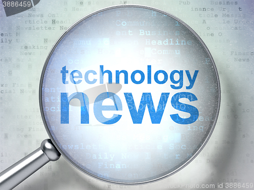 Image of News concept: Technology News with optical glass