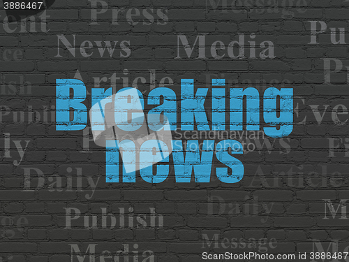 Image of News concept: Breaking News on wall background