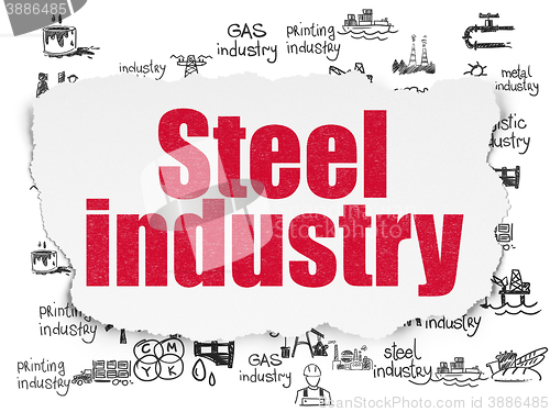 Image of Industry concept: Steel Industry on Torn Paper background