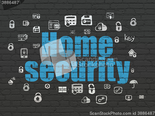 Image of Privacy concept: Home Security on wall background
