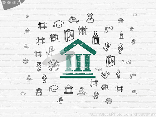 Image of Law concept: Courthouse on wall background