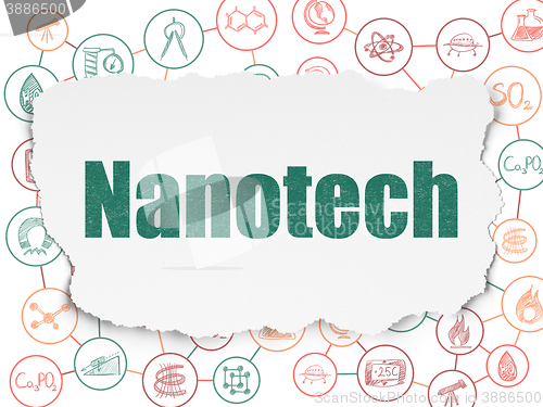 Image of Science concept: Nanotech on Torn Paper background