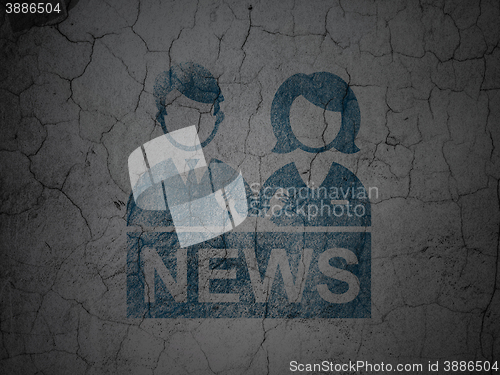 Image of News concept: Anchorman on grunge wall background