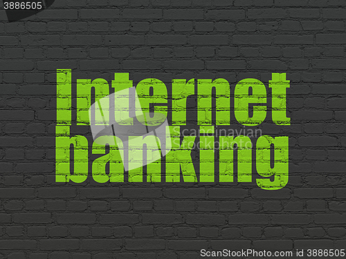 Image of Currency concept: Internet Banking on wall background