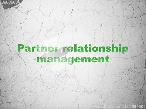 Image of Business concept: Partner Relationship Management on wall background