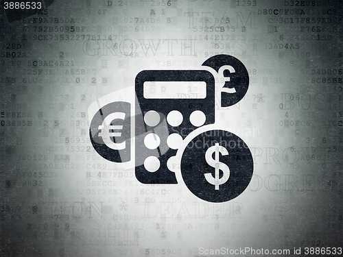 Image of Business concept: Calculator on Digital Data Paper background
