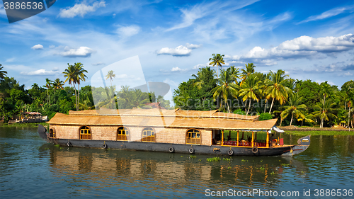 Image of Houseboat on Kerala backwaters, India