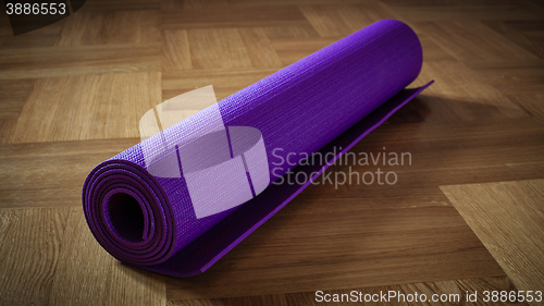 Image of Yoga mat on floor
