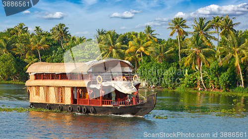 Image of Houseboat on Kerala backwaters, India