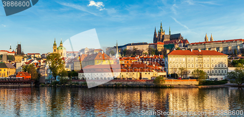 Image of View of Gradchany Prague Castle and St. Vitus Cathedral over Vlta