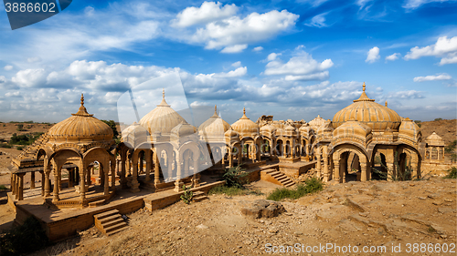 Image of Bada Bagh cenotaphs in Jaisalmer, Rajasthan, India