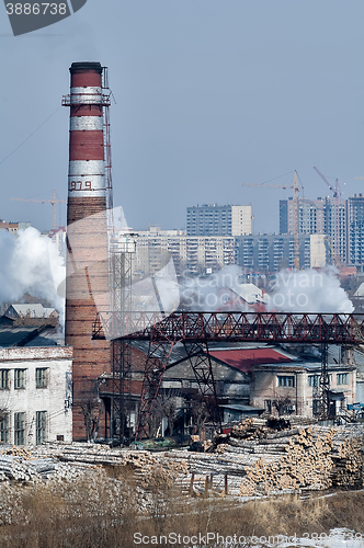 Image of Plywood combine. Tyumen. Russia