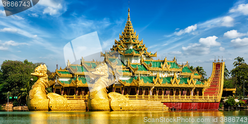 Image of Karaweik royal barge, Kandawgyi Lake, Yangon
