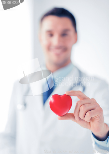 Image of male doctor with heart