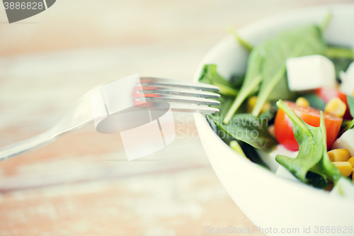 Image of close up of vegetable salad bowl