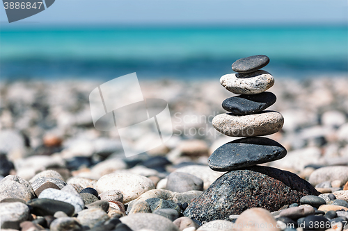 Image of Zen balanced stones stack