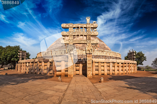 Image of Great Stupa. Sanchi, Madhya Pradesh, India