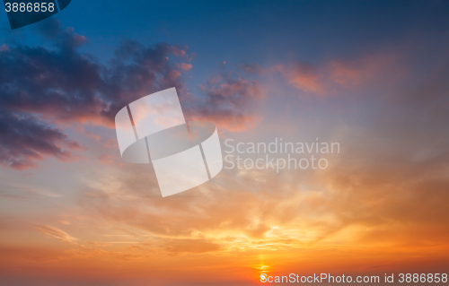 Image of Evening sky with clouds