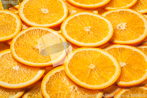Image of Colorful orange fruit slices 