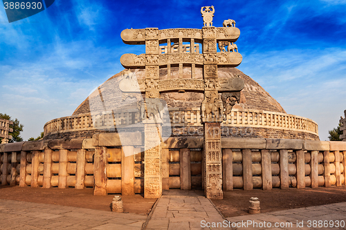 Image of Great Stupa. Sanchi, Madhya Pradesh, India