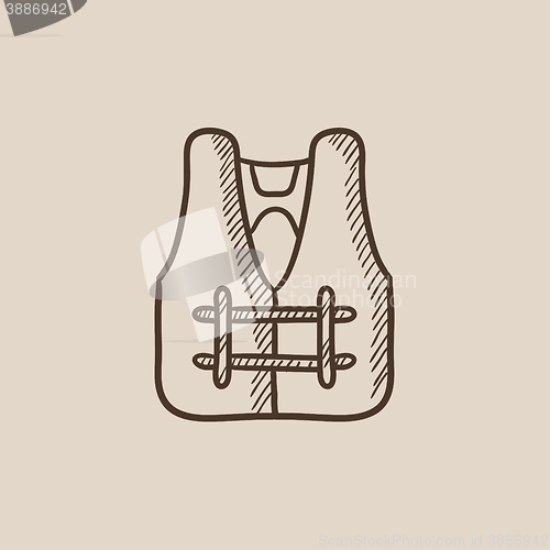 Image of Life vest sketch icon.