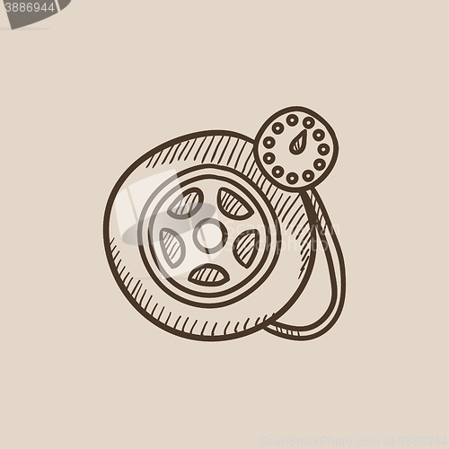 Image of Pressure gauge tyre  sketch icon.