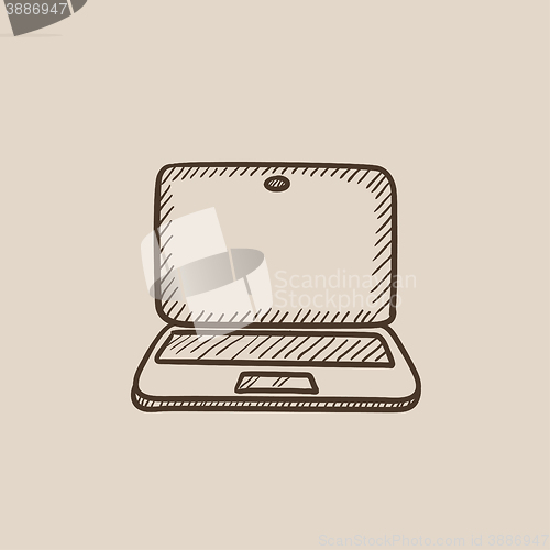 Image of Laptop sketch icon.