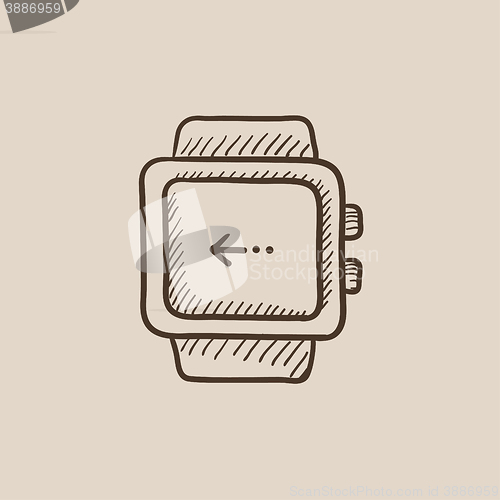 Image of Smartwatch sketch icon.