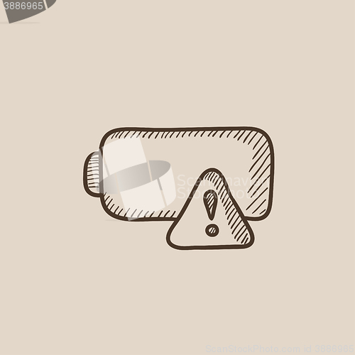 Image of Empty battery sketch icon.