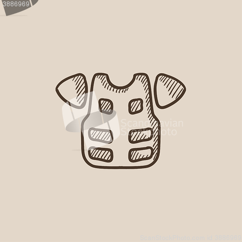 Image of Motorcycle suit sketch icon.