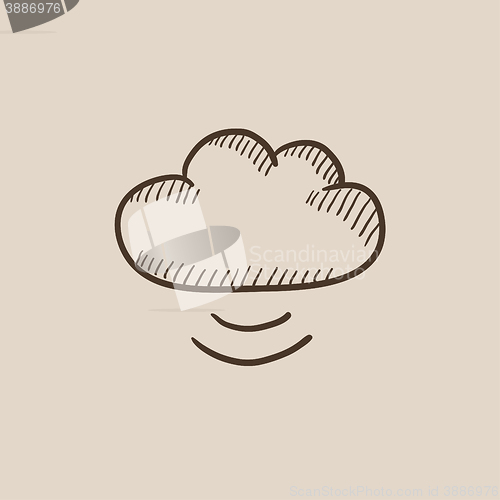 Image of Cloud computing sketch icon.